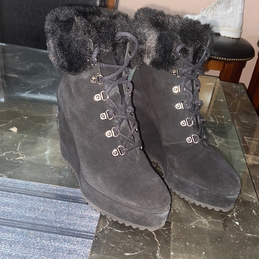 Castaner 1927 Black suede wedge booties Sz 37 - Picture 2 of 8